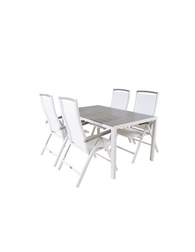 Matgrupp Break med Albany matstolar, 150 × 90 cm