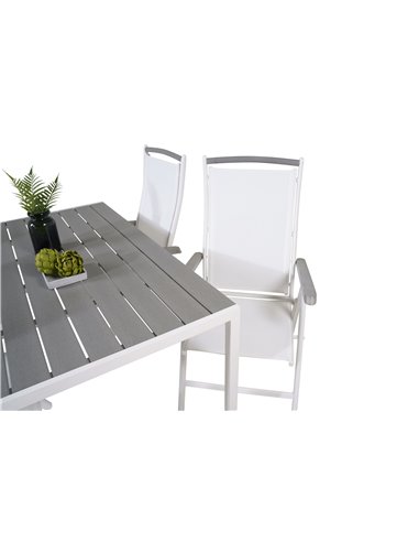 Matgrupp Break med Albany matstolar, 150 × 90 cm
