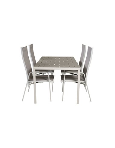 Matgrupp Break med Copacabana matstolar, 150 × 90 cm