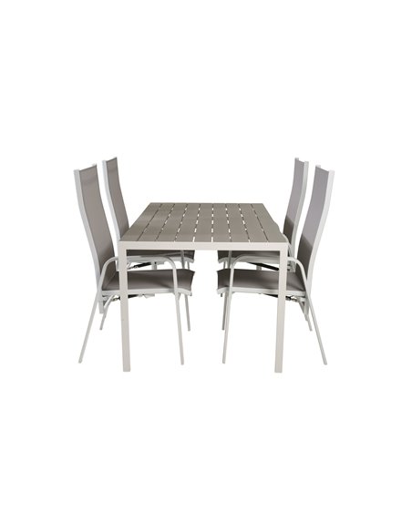 Matgrupp Break med Copacabana matstolar, 150 × 90 cm