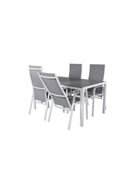 Matgrupp Break med Copacabana matstolar, 150 × 90 cm