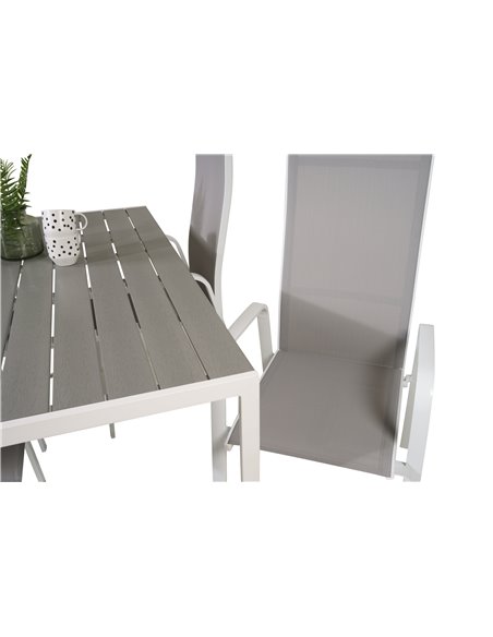 Matgrupp Break med Copacabana matstolar, 150 × 90 cm