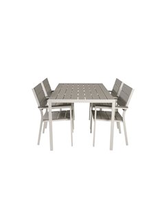 Matgrupp Break med Levels matstolar, 150 × 90 cm