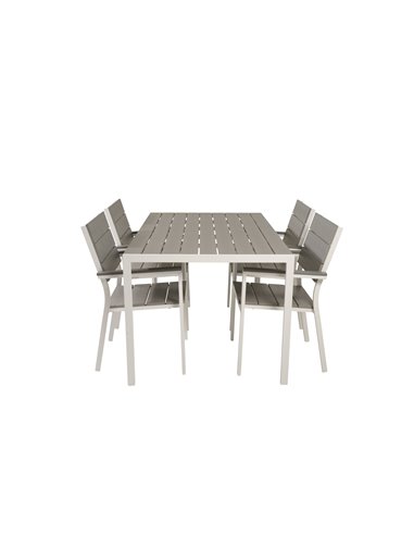 Matgrupp Break med Levels matstolar, 150 × 90 cm