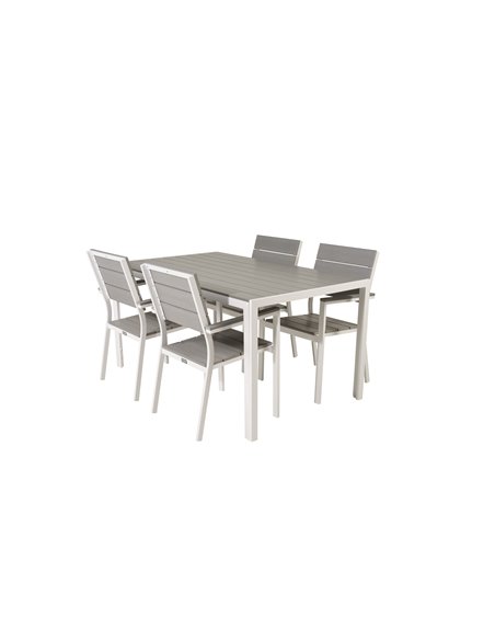 Matgrupp Break med Levels matstolar, 150 × 90 cm