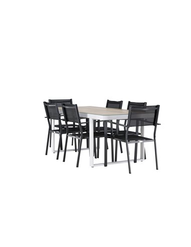 Matgrupp Merlo med Copacabana matstolar, 200 × 90 cm