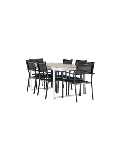 Matgrupp Merlo med Copacabana matstolar, 200 × 90 cm