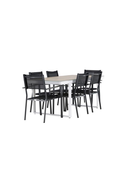 Matgrupp Merlo med Copacabana matstolar, 200 × 90 cm