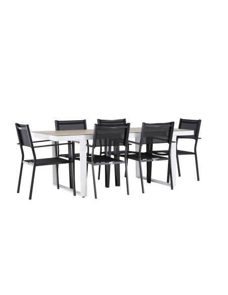 Matgrupp Merlo med Copacabana matstolar, 200 × 90 cm