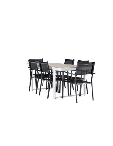 Matgrupp Merlo med Copacabana matstolar, 200 × 90 cm