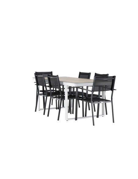 Matgrupp Merlo med Copacabana matstolar, 200 × 90 cm