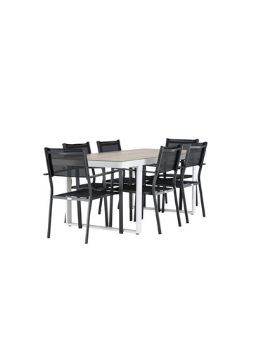 Matgrupp Merlo med Copacabana matstolar, 200 × 90 cm