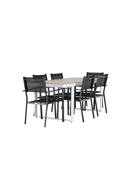 Matgrupp Merlo med Copacabana matstolar, 200 × 90 cm