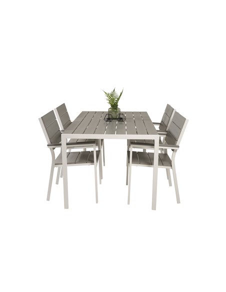 Matgrupp Break med Levels matstolar, 150 × 90 cm