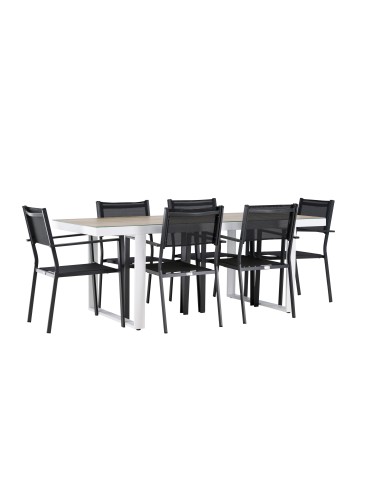 Matgrupp Merlo med Copacabana matstolar, 200 × 90 cm
