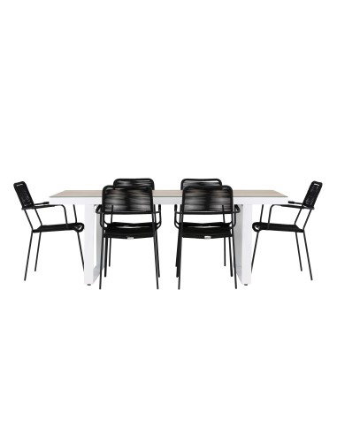 Matgrupp Merlo med Lindos matstolar, 200 × 90 cm