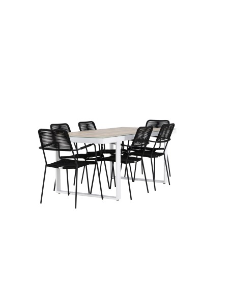 Matgrupp Merlo med Lindos matstolar, 200 × 90 cm