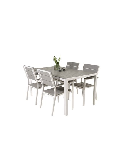 Matgrupp Break med Levels matstolar, 150 × 90 cm
