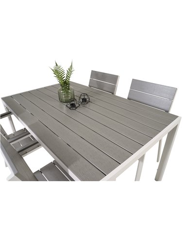 Matgrupp Break med Levels matstolar, 150 × 90 cm