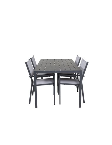 Matgrupp Break med Copacabana matstolar, 150 × 90 cm