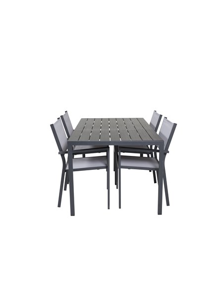Matgrupp Break med Copacabana matstolar, 150 × 90 cm
