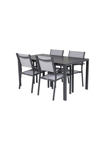 Matgrupp Break med Copacabana matstolar, 150 × 90 cm