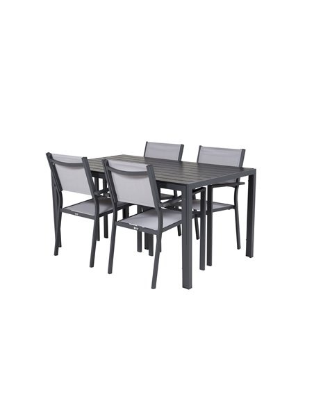 Matgrupp Break med Copacabana matstolar, 150 × 90 cm