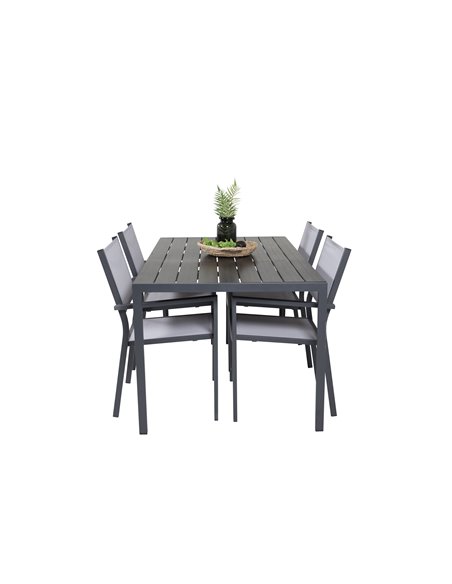 Matgrupp Break med Copacabana matstolar, 150 × 90 cm