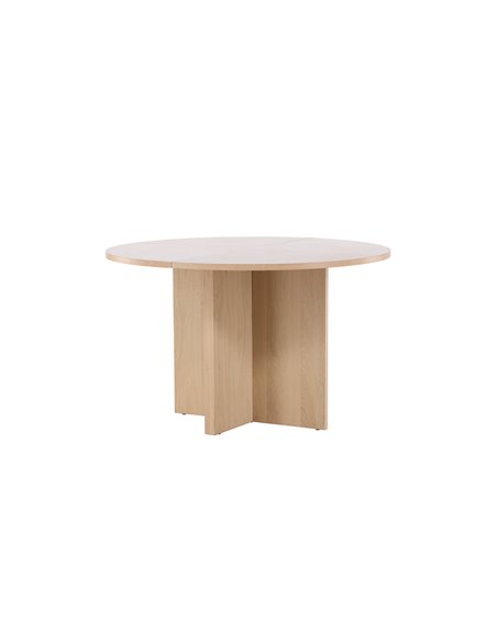 Matbord Strada, Ø120 cm, Vitlaserad