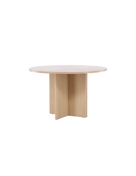 Matbord Strada, Ø120 cm, Vitlaserad