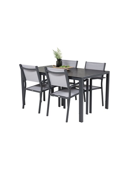 Matgrupp Break med Copacabana matstolar, 150 × 90 cm