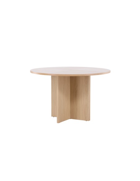 Matbord Strada, Ø120 cm, Vitlaserad