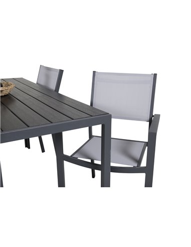 Matgrupp Break med Copacabana matstolar, 150 × 90 cm