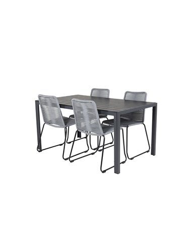 Matgrupp Break med Lindos matstolar, 150 × 90 cm