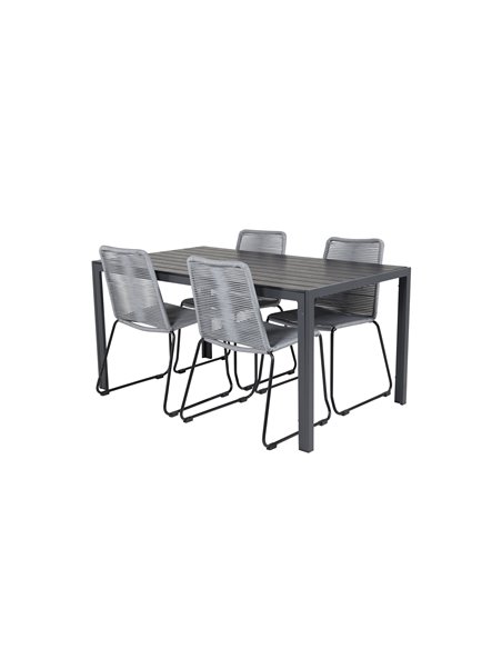 Matgrupp Break med Lindos matstolar, 150 × 90 cm