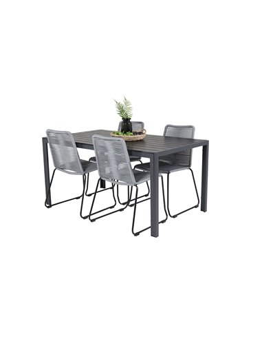 Matgrupp Break med Lindos matstolar, 150 × 90 cm