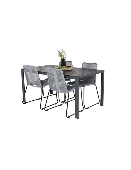 Matgrupp Break med Lindos matstolar, 150 × 90 cm