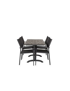 Matgrupp Denver med Santorini matstolar, 120 × 69 cm