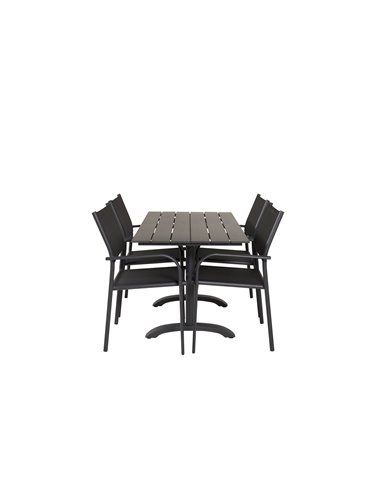 Matgrupp Denver med Santorini matstolar, 120 × 69 cm