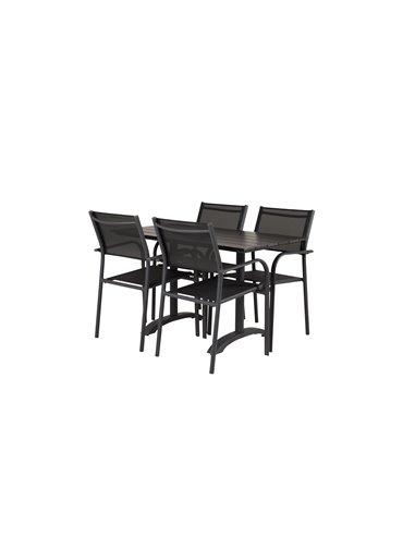 Matgrupp Denver med Santorini matstolar, 120 × 69 cm