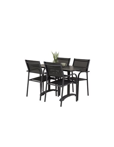 Matgrupp Denver med Santorini matstolar, 120 × 69 cm