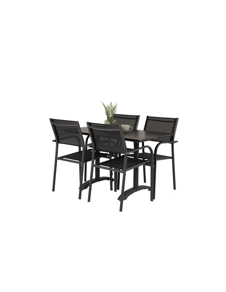 Matgrupp Denver med Santorini matstolar, 120 × 69 cm