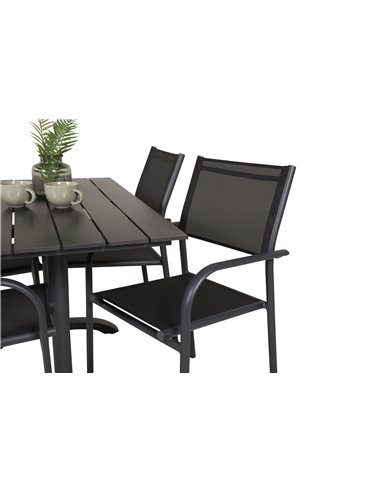 Matgrupp Denver med Santorini matstolar, 120 × 69 cm
