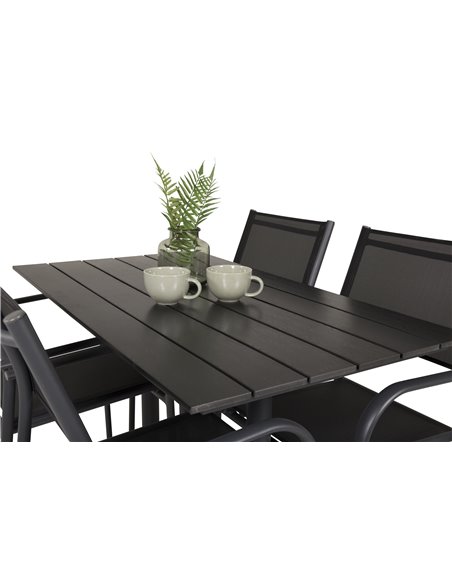 Matgrupp Denver med Santorini matstolar, 120 × 69 cm