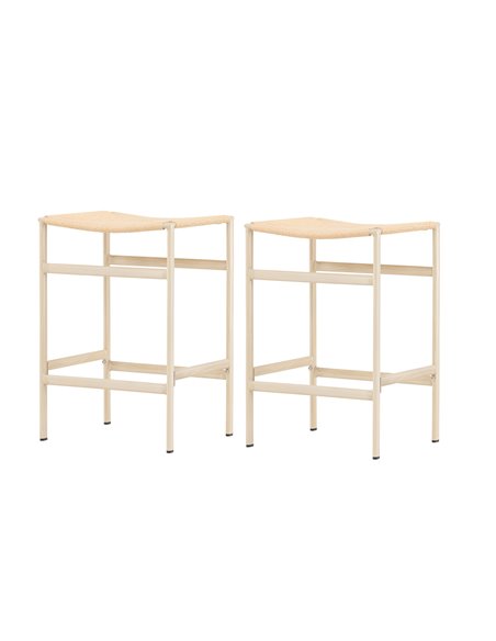 Barstol Polly, Beige/Vitlaserad