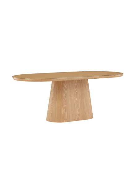 Ovalt matbord Castor, 200 × 90 cm, Natur