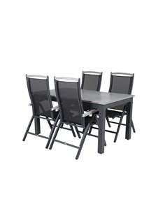 Matgrupp Albany med Albany matstolar, 160 × 100 cm 2
