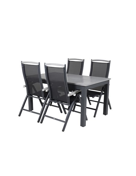 Matgrupp Albany med Albany matstolar, 160 × 100 cm