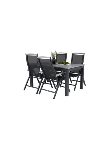 Matgrupp Albany med Albany matstolar, 160 × 100 cm