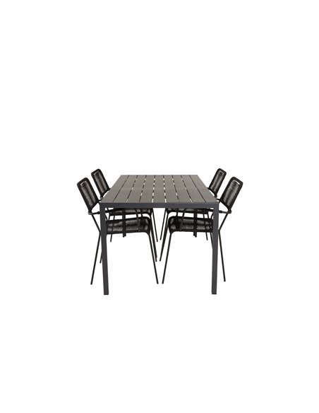 Matgrupp Break med Lindos matstolar, 150 × 90 cm